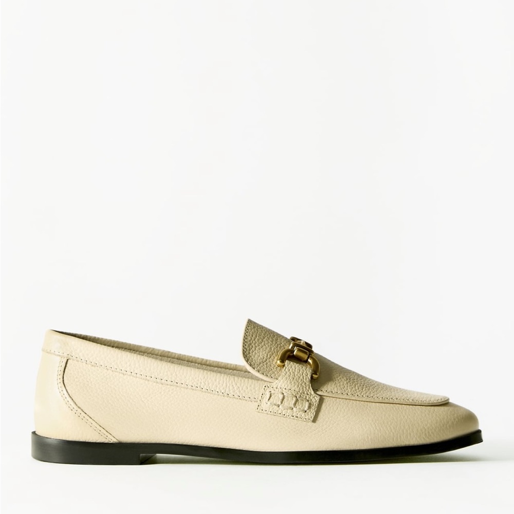 ZARA | Beige neutral soft leather loafer | size 7.5 | NWOT